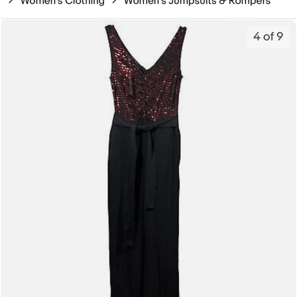 Donna Morgan jumpsuit sequen top size 10 - Picture 10 of 11